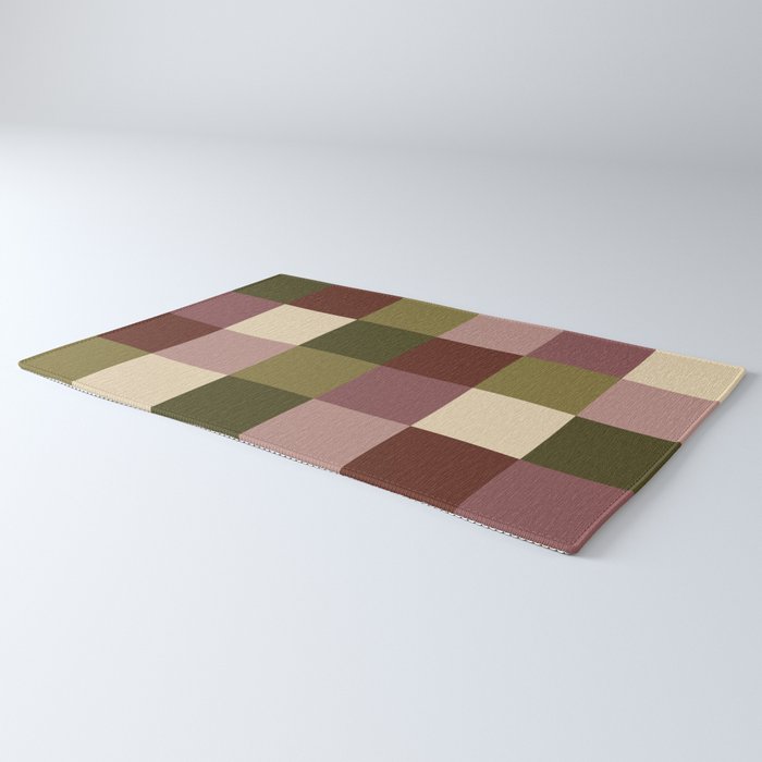 Bold Earthy Checks Pattern - Large V Rug Gallery Image 3