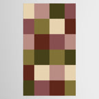 Bold Earthy Checks Pattern - Large V Tablecloth Gallery Image 2