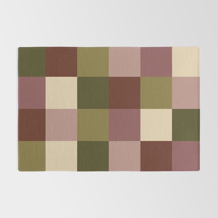 Bold Earthy Checks Pattern - Large V Rug Gallery Image 2