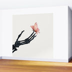 Butterfly on Skeleton Hand Wall Mural Gallery Image 2