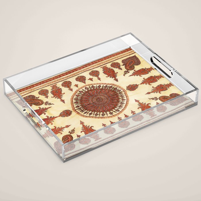 Kerman South Persian Embroidery Print Acrylic Tray Gallery Image 1