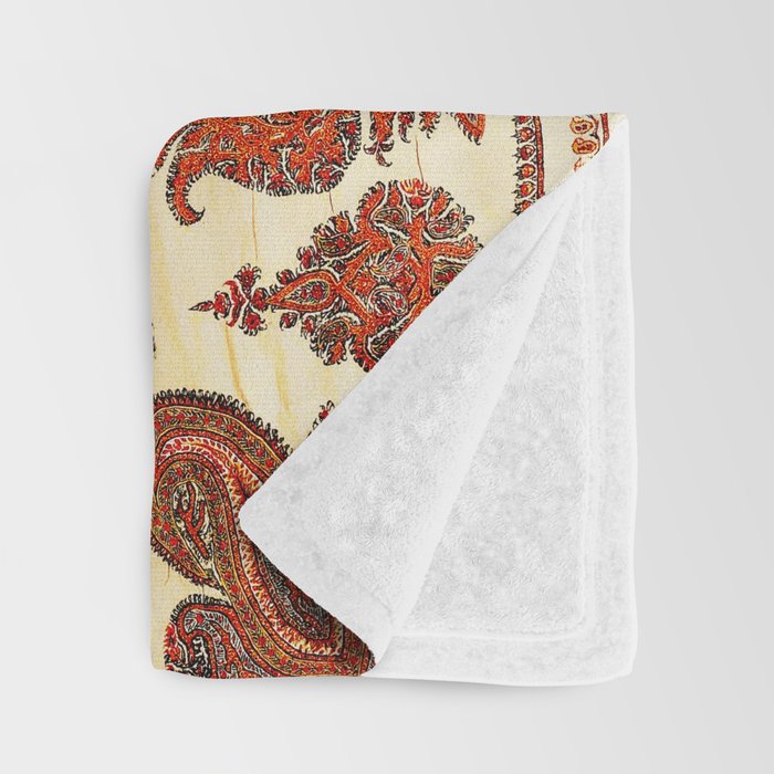 Kerman South Persian Embroidery Print Throw Blanket Gallery Image 3