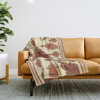 Kerman South Persian Embroidery Print Throw Blanket Gallery Image 1