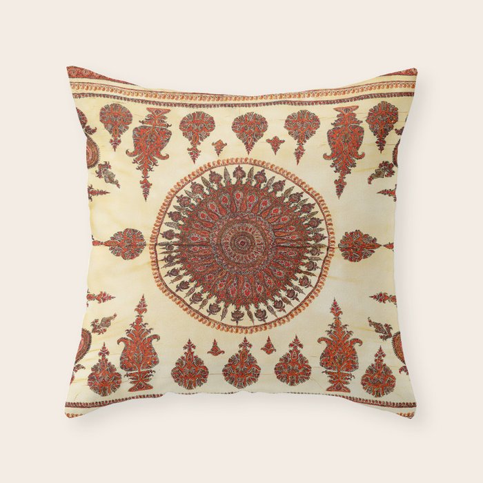 Kerman South Persian Embroidery Print Throw Pillow Gallery Image 6