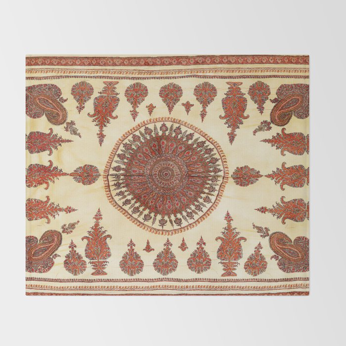 Kerman South Persian Embroidery Print Throw Blanket Gallery Image 2