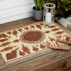 Kerman South Persian Embroidery Print Outdoor Rug Gallery Image 2