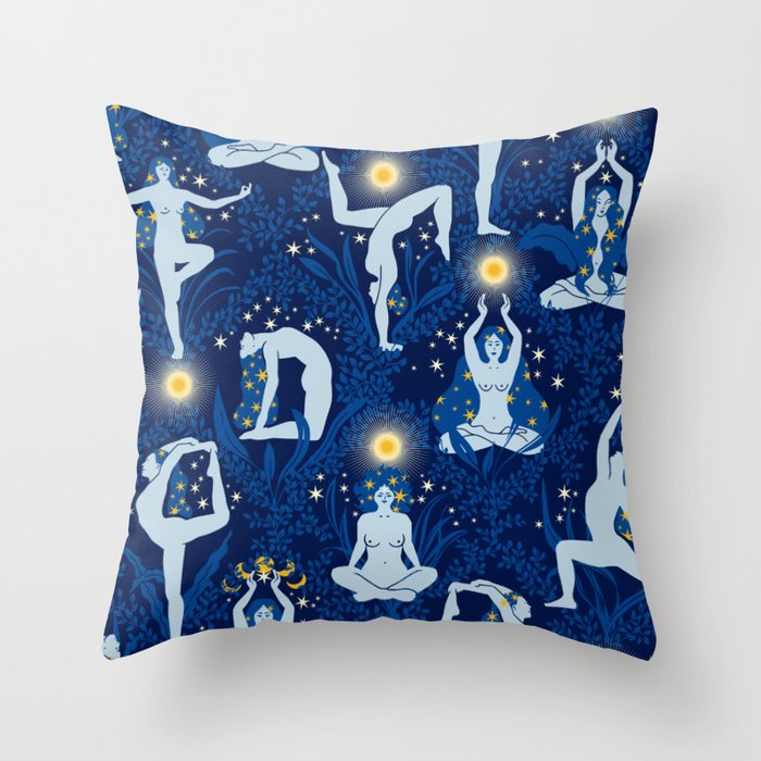Feel the Cosmic Balance blue Throw Pillow Gallery Image 1