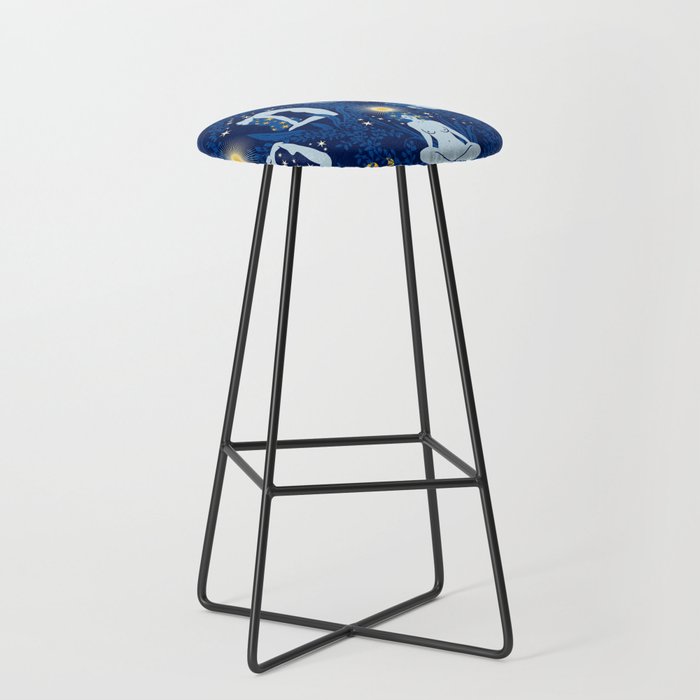 Feel the Cosmic Balance blue Stool Gallery Image 1