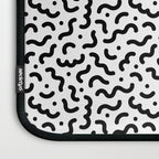 Black and white line doodle squiggle pattern Laptop Sleeve Gallery Image 3