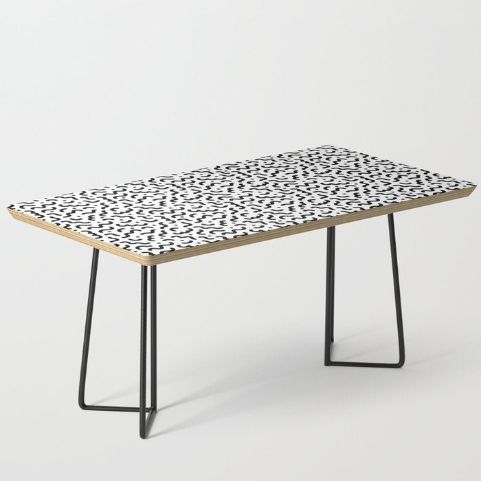 Black and white line doodle squiggle pattern Coffee Table Gallery Image 1