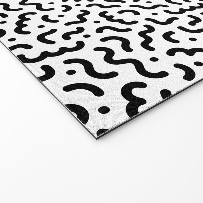 Black and white line doodle squiggle pattern Welcome Mat Gallery Image 2