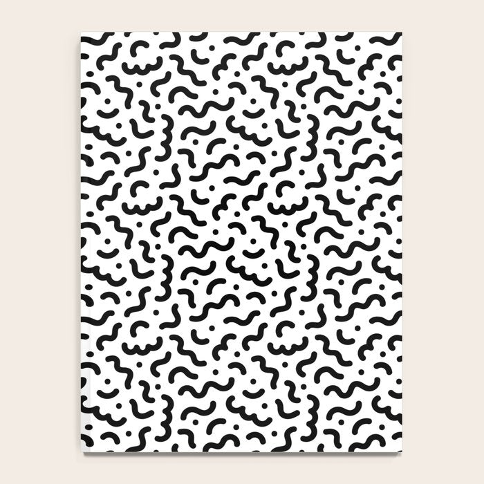 Black and white line doodle squiggle pattern Notebook Gallery Image 4