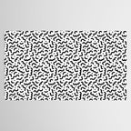 Black and white line doodle squiggle pattern Tablecloth Gallery Image 2