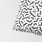 Black and white line doodle squiggle pattern Pillow Sham Gallery Image 4