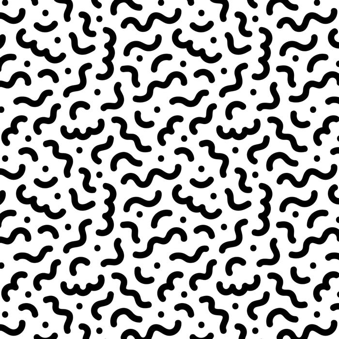 Black and white line doodle squiggle pattern Coffee Mug Gallery Image 2