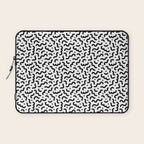 Black and white line doodle squiggle pattern Laptop Sleeve Gallery Image 1