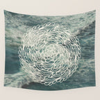 Mandala Ocean Waves Wall Tapestry Gallery Image 4