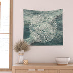 Mandala Ocean Waves Wall Tapestry Gallery Image 2