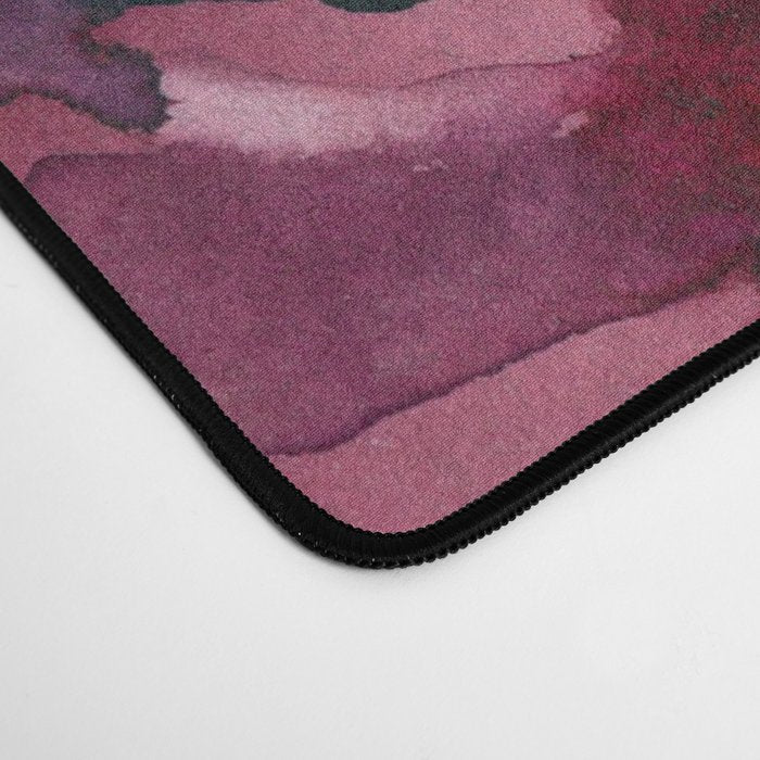 Watercolor pink navy blue burgundy mint floral Desk Mat Gallery Image 4