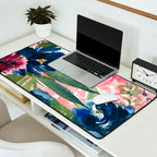 Watercolor pink navy blue burgundy mint floral Desk Mat Gallery Image 2