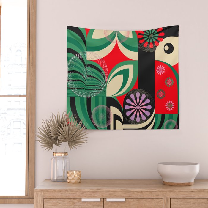Geisha Sakura Girl Wall Tapestry Gallery Image 2