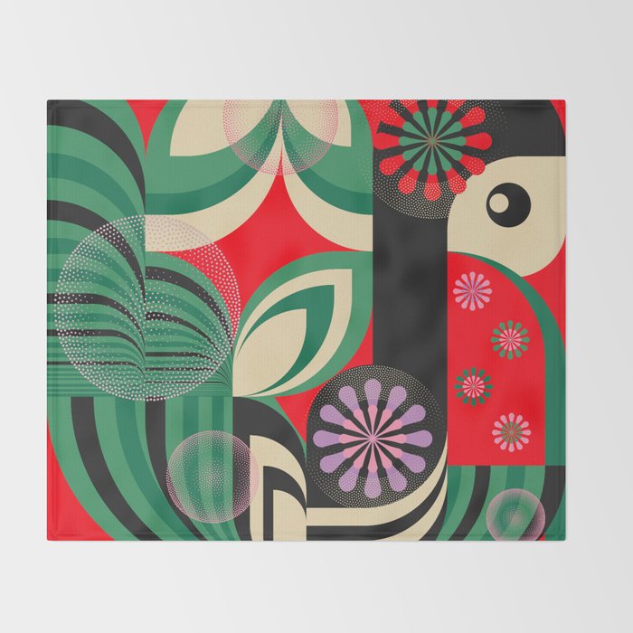 Geisha Sakura Girl Throw Blanket Gallery Image 2