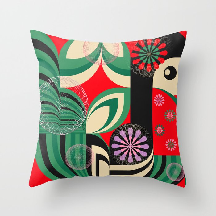 Geisha Sakura Girl Throw Pillow Gallery Image 6