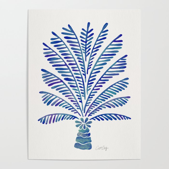 Palm Tree - Navy Palette Poster Gallery Image 4