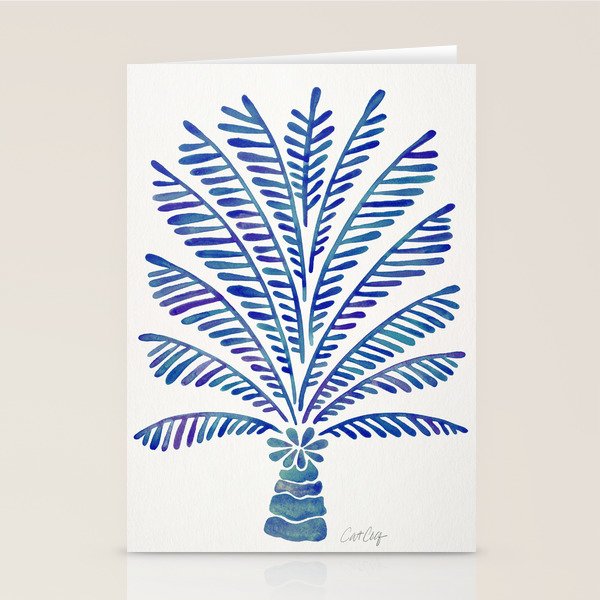 Palm Tree - Navy Palette Stationery Card Gallery Image 2