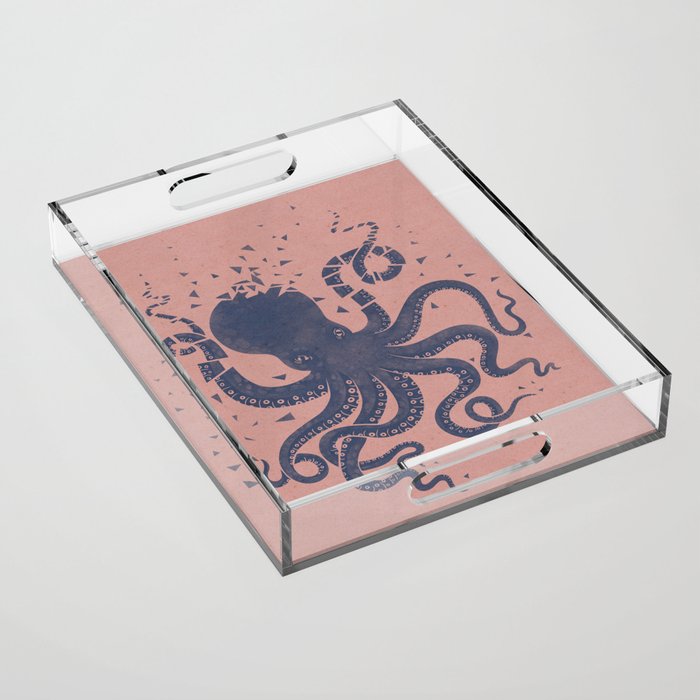 Octopus in the Deep Pastel Version Acrylic Tray Gallery Image 1
