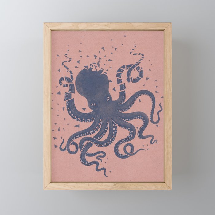 Octopus in the Deep Pastel Version Mini Art Print Gallery Image 1