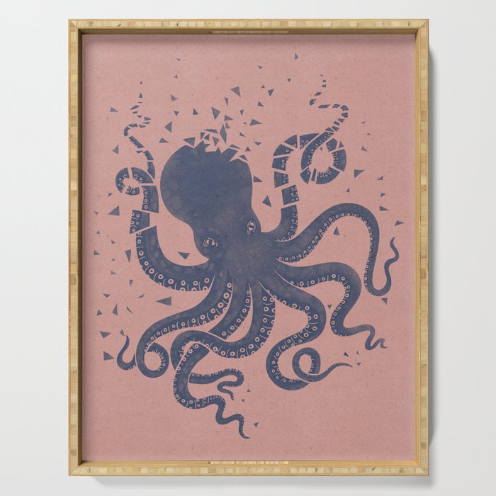Octopus in the Deep Pastel Version Serving Tray Gallery Image 1