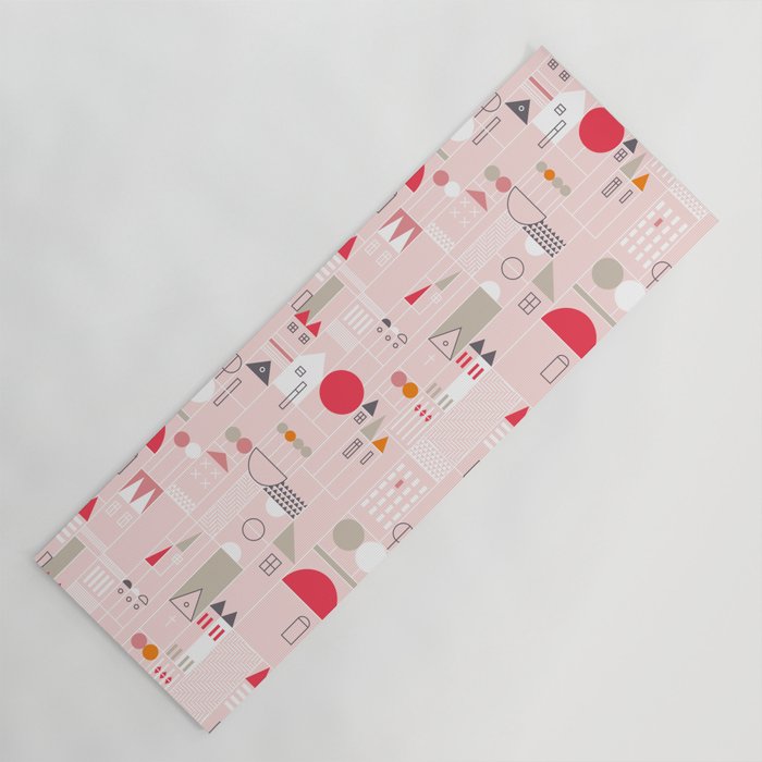City life blocks pearl pink Yoga Mat Gallery Image 1