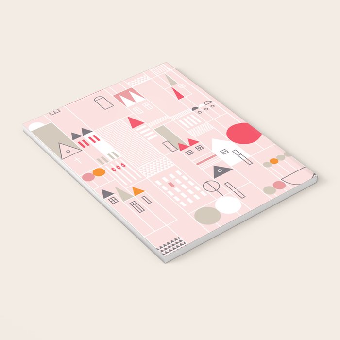 City life blocks pearl pink Notebook Gallery Image 3