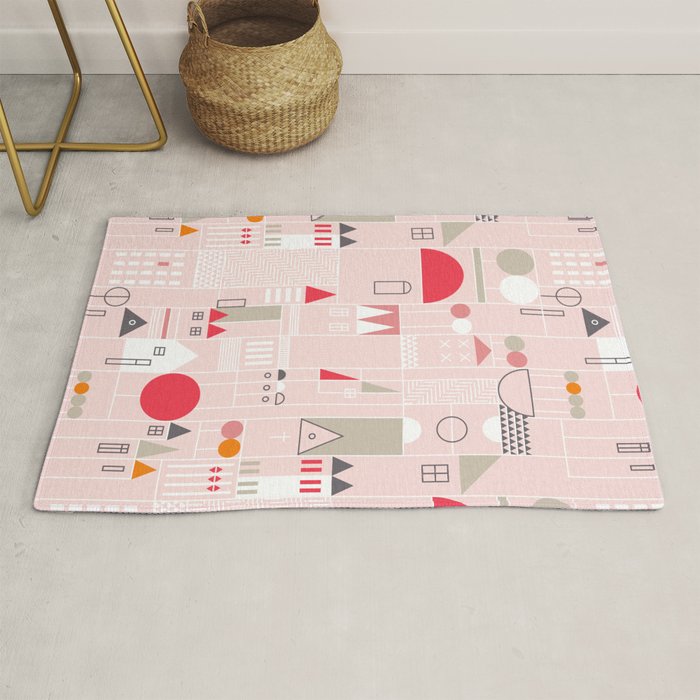 City life blocks pearl pink Rug Gallery Image 1