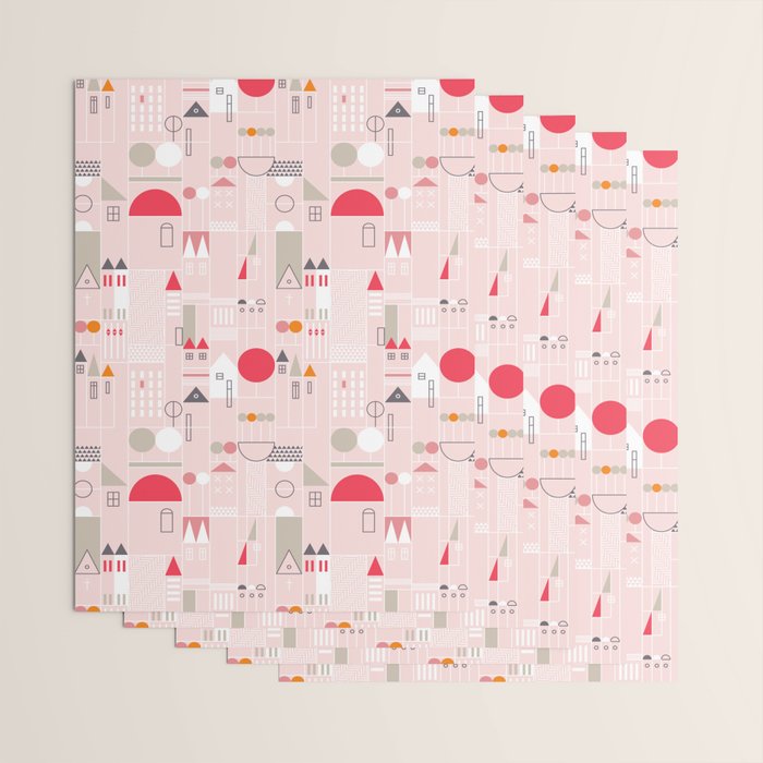 City life blocks pearl pink Wrapping Paper Gallery Image 3