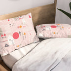 City life blocks pearl pink Pillow Sham Gallery Image 2