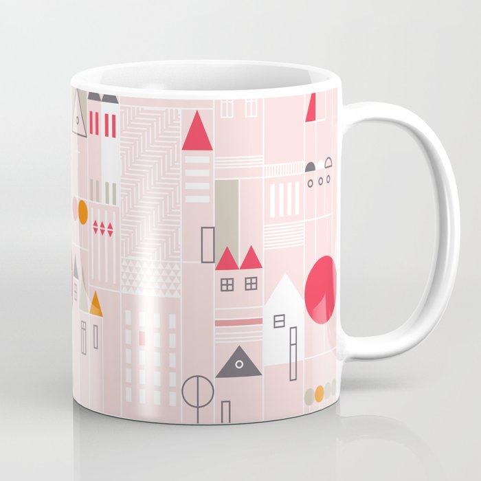 City life blocks pearl pink Coffee Mug Gallery Image 1