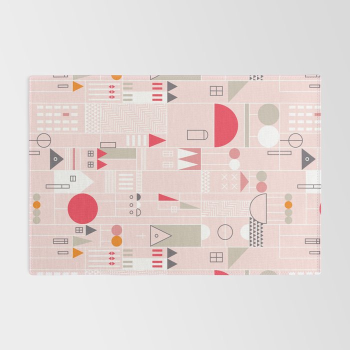 City life blocks pearl pink Rug Gallery Image 2