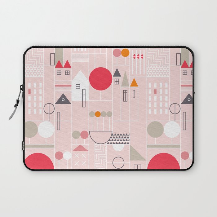 City life blocks pearl pink Laptop Sleeve Gallery Image 1