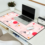 City life blocks pearl pink Desk Mat Gallery Image 2