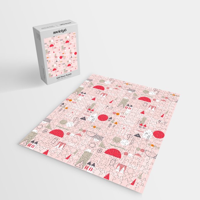 City life blocks pearl pink Jigsaw Puzzle Gallery Image 2