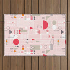 City life blocks pearl pink Outdoor Rug Gallery Image 1