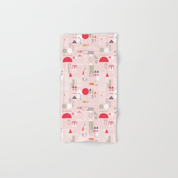 City life blocks pearl pink Bath Towel Gallery Image 1