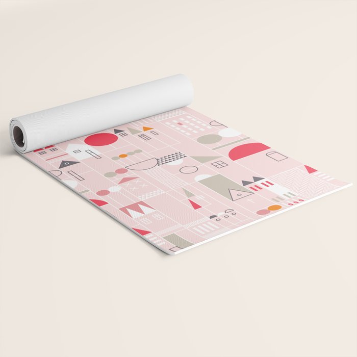 City life blocks pearl pink Yoga Mat Gallery Image 2