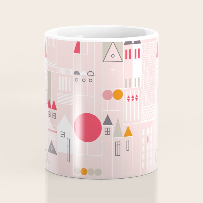 City life blocks pearl pink Coffee Mug Gallery Image 4