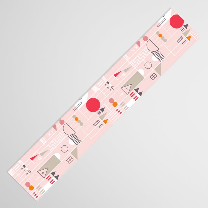 City life blocks pearl pink Table Runner Gallery Image 3