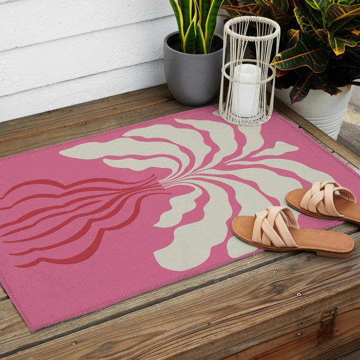 Minimal leaf and vase Outdoor Rug Gallery Image 2