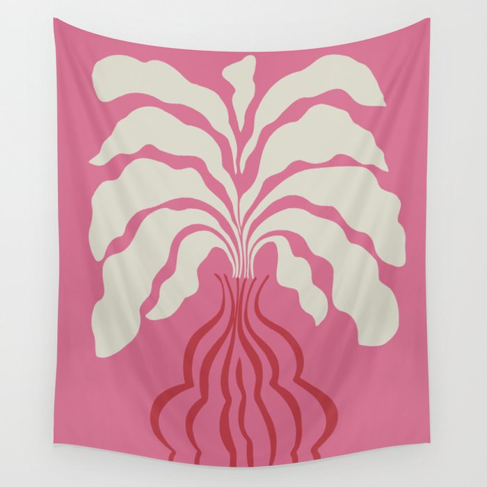 Minimal leaf and vase Wall Tapestry Gallery Image 1
