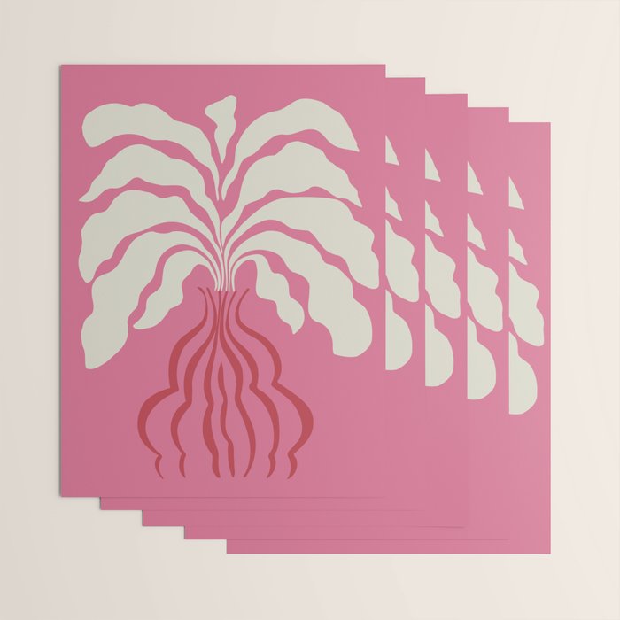 Minimal leaf and vase Wrapping Paper Gallery Image 3